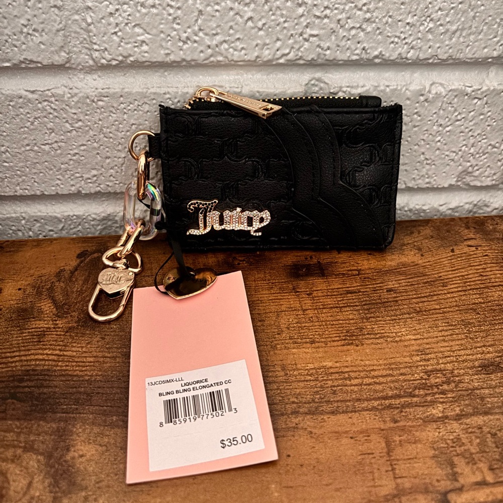 Juicy Couture black embossed crossbody bag with Wallet - Picture 3 of 9